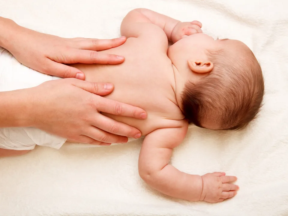 Infant massage session